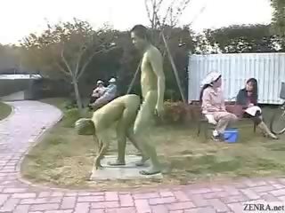 녹색 일본의 정원 statues 씨발 에 공공의