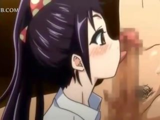 Sexually aroused animen liten blåsning och knull jätte penisen