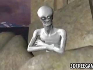 3D Redhead Sucks member And Gets Fucked By An Alien