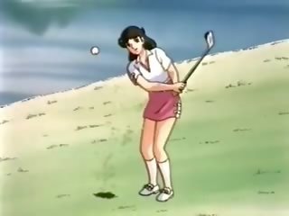 Hentai geliefde geneukt doggy stijl op de golf veld