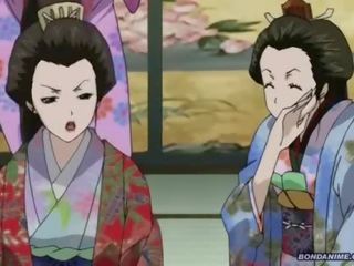 एक हॉगटाइड geisha मिला एक वेट टपकाव का कठिन ऊपर पुसी