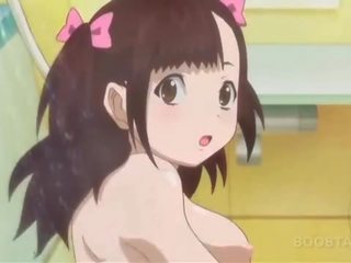 Bathroom anime x rated video with innocent teen naked cookie