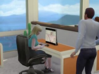 In order not to lose a job blonde offers her pussy - adult film in the office