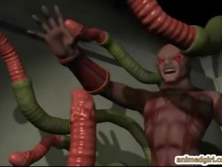 3d hentai apanhada por tentáculos e fodido por monstro