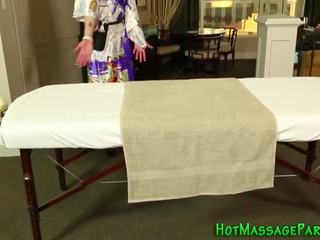 Magnificent asian masseuse sucks