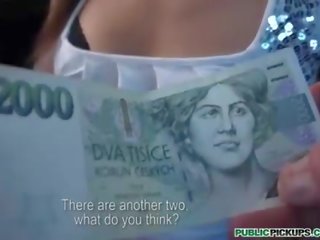 Captivating amateur paid money for public porn