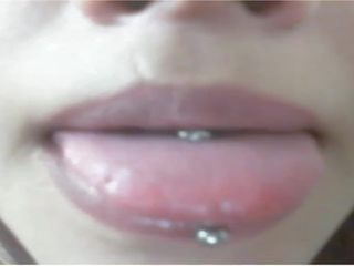 More desirable Latina Pierced Tongue Long Nails Fingernails